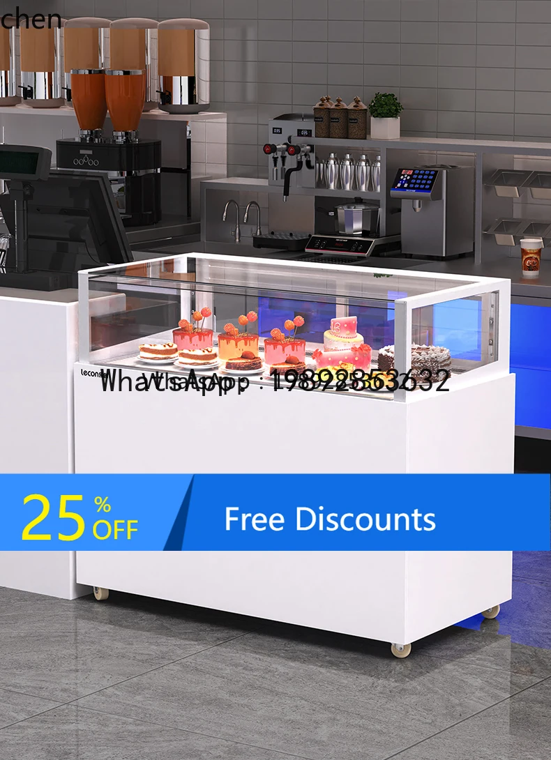 

AB cake display cabinet air-cooled single-layer right-angle west point dessert borderless fresh-keeping refrigerator