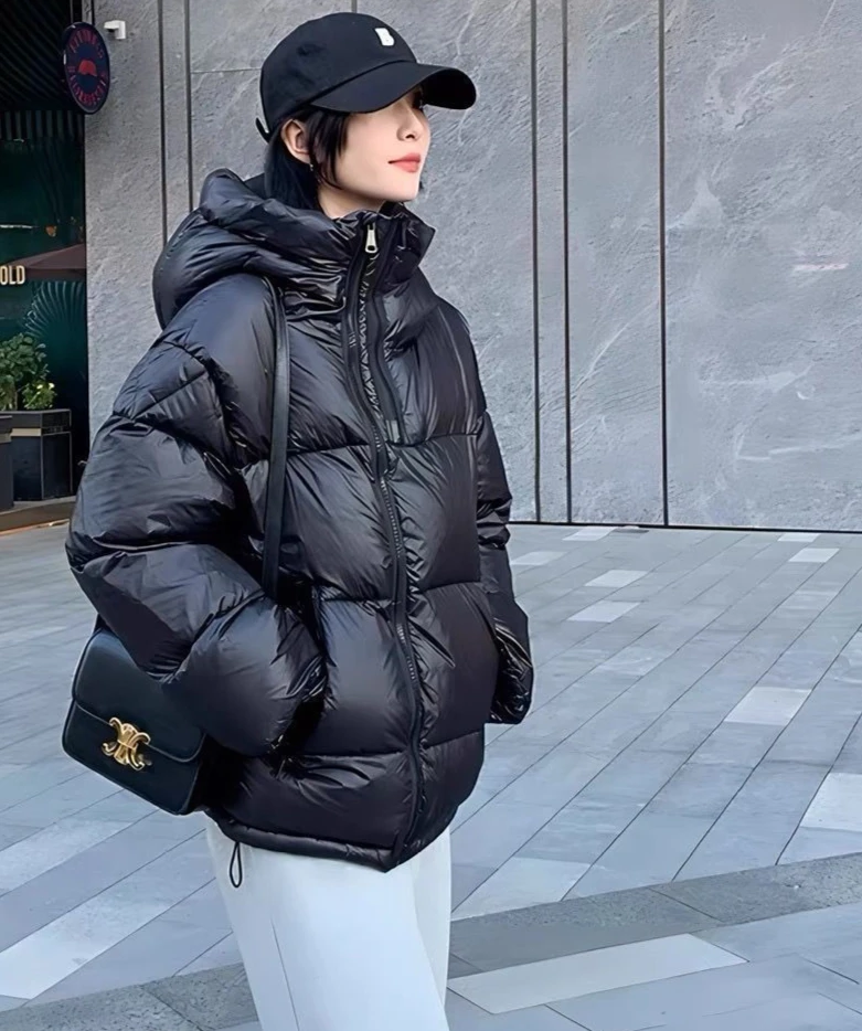 Winter New Women's Down Cotton Jacket Windproof Hooded Oversized Jacket