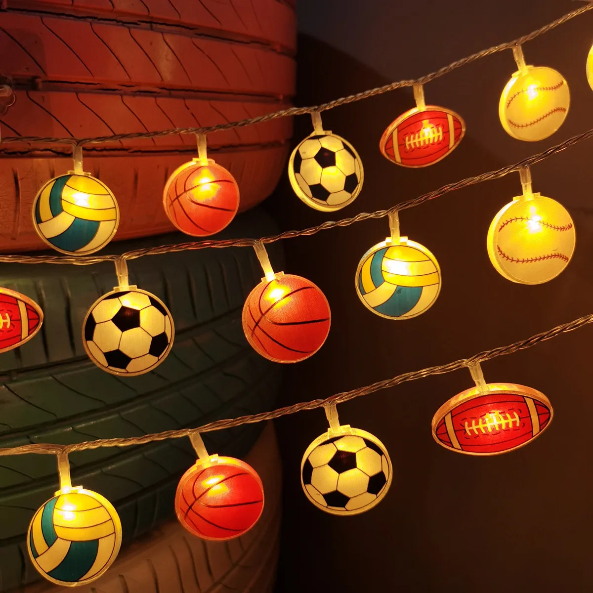 Led الاكريليك الكرة الإضاءة سلسلة غرفة الأطفال الديكور جو الحفلات الدعائم الخفيفة