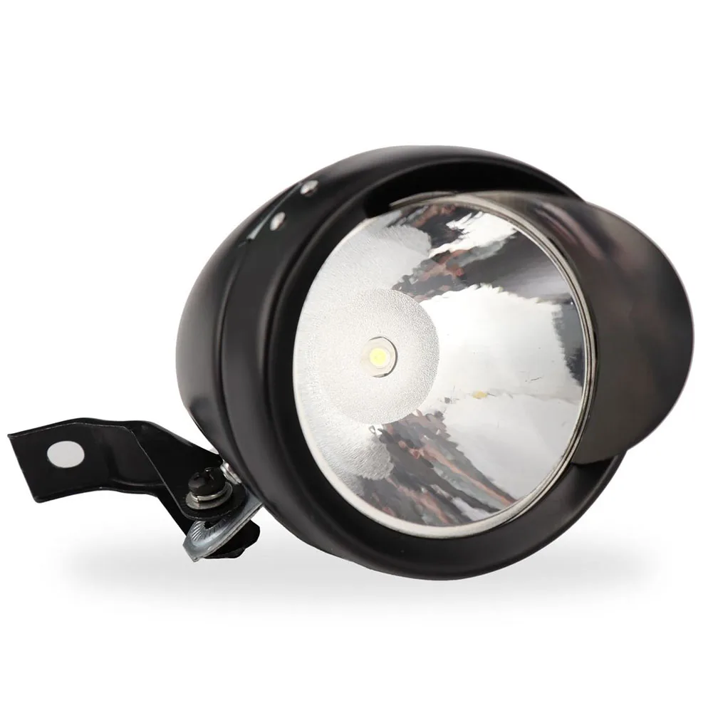 Chrome Retro Bicycle LED Headlight with Solid Metal Shell and Bright LED Bead Designed for Traditional Bike Frames