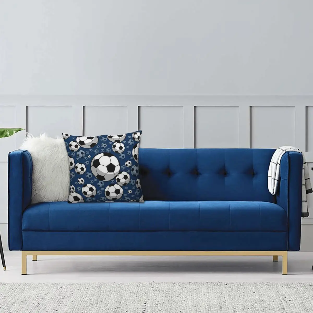 Anime Fun Football Pattern Square Pillowcase Pillow Cover Cushion Decor Comfort Throw Pillow for Home Sofa
