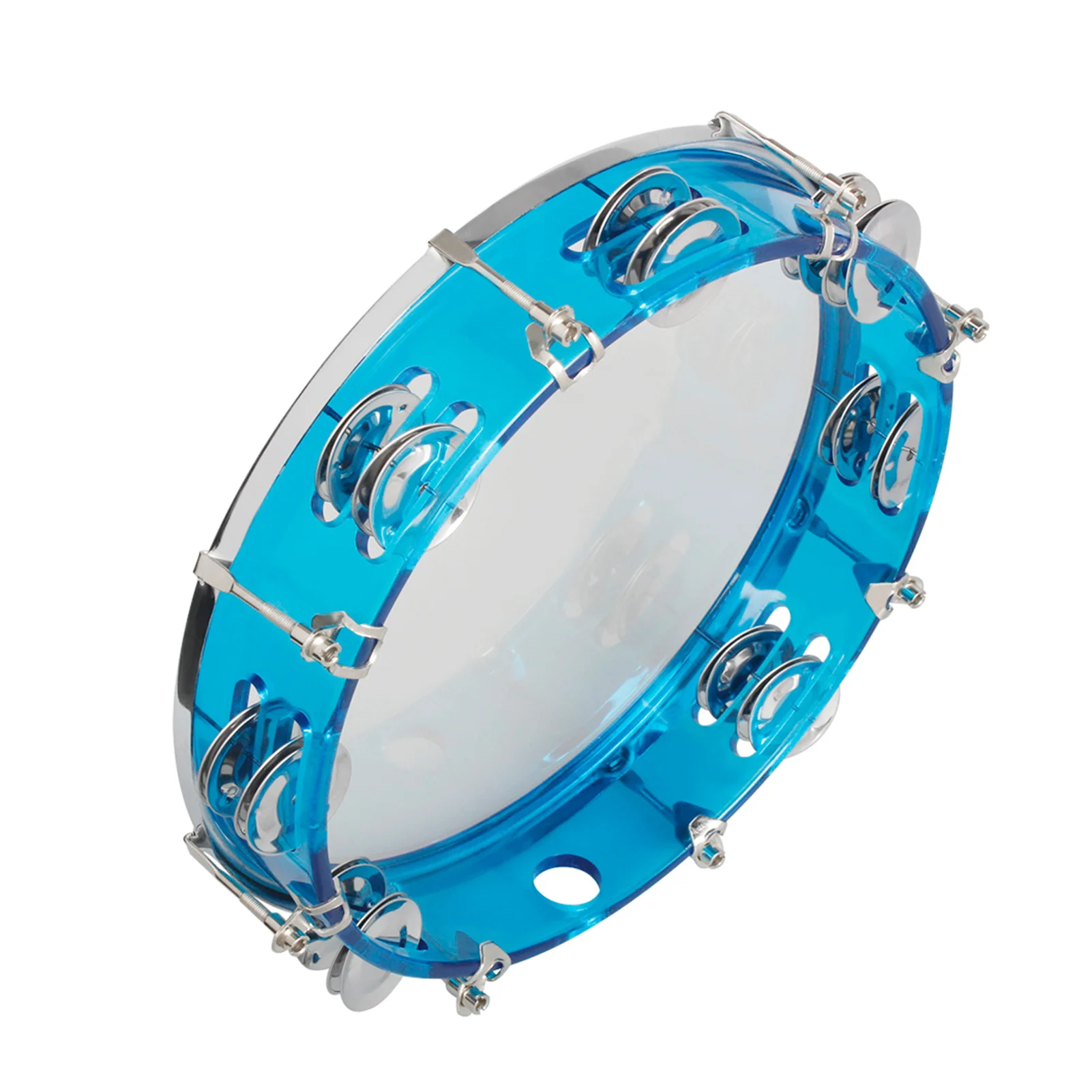 10-Inch Handheld Tambourine Double Row Tuning ABS Percussion Instrument Educational Musical Toy Drum Set