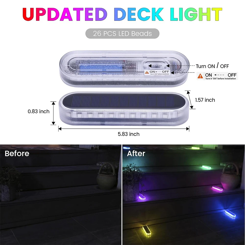 أضواء للأرضيات الشمسية في الهواء الطلق إضاءة مقاومة للماء خطوة الرصيف درج مصباح حديقة IP68 السيارات تشغيل/إيقاف تعمل بالطاقة الشمسية حوض درب الإضاءة #4