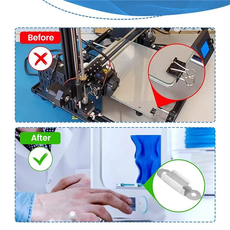 

Комплект из 12 стеклянных пружинных зажимов AU33 для 3D-принтеров Creality Ender 3 Pro, Ender 3S, Ender 5 Pro, CR-20 PRO, CR-10S Pro