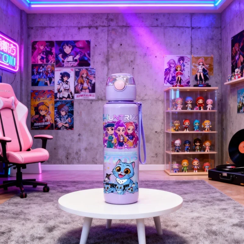 زجاجة مياه أنيمي مع القش 700 مل للأطفال Kpop شيطان هنتر الرياضة القدح الصيف في الهواء الطلق كوب هدية المدرسة للفتيات الفتيان
