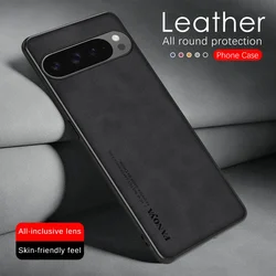 Luxury Sheepskin Leather Case for Google Pixel 9 Pro XL 8 8A 7 7A 6 6A Pro 4G 5G Soft Camera Protect Bumper Silicone Phone Cover