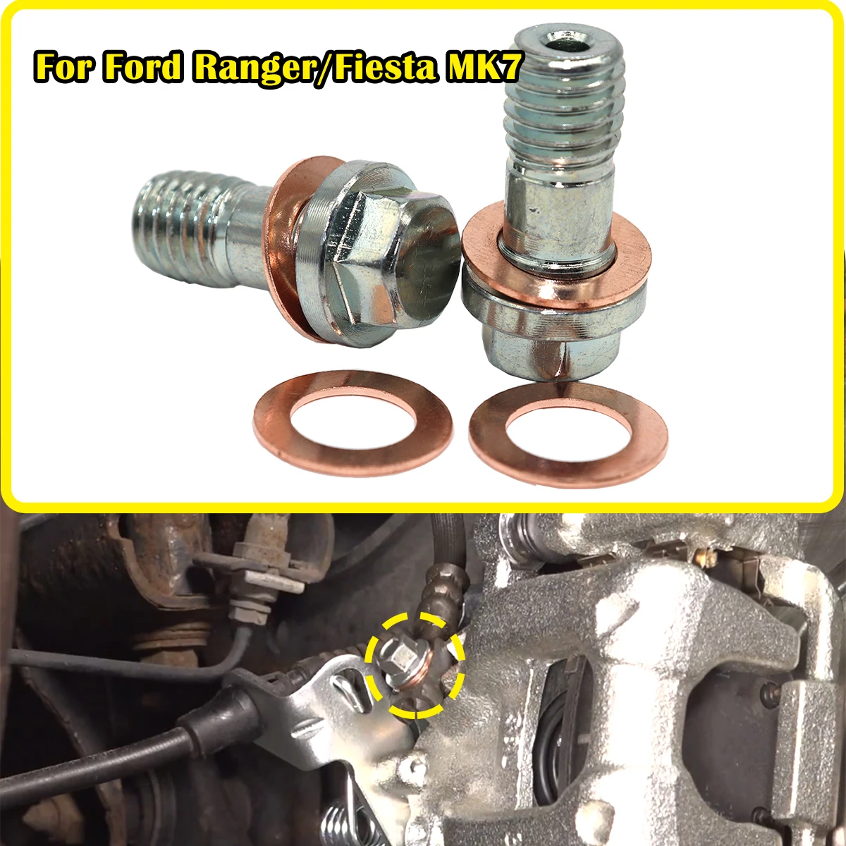 

Front Left Right Caliper Hose Lines Banjo Fittings Bolts Copper Sealing Crush Washers Repair Kit For Ford Ranger TKE Fiesta MK7