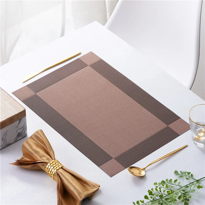 

European Style Western Dinner Mat Pvc Placemat Hotel Heat Proof Mat Home Waterproof Table Mat Heat Resistance Bowl Mat Coaster