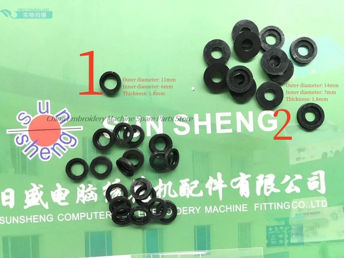 10PCS Silencer Washer Tajima O-Ring High Speed Machine Cell Tweezers Concave Rubber Gasket Computer Embroidery Machine 1.8mm