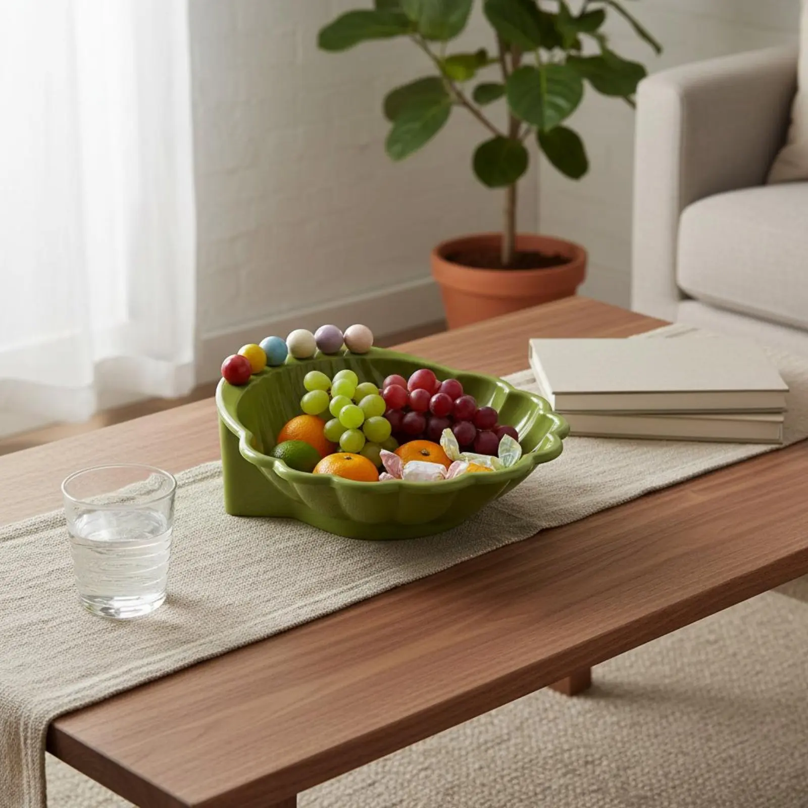 Square Fruit Plate Easy to Clean Fruit Serving Tray Square Snack Plate Multifunctional Tableware Stackable for Living Room, Home