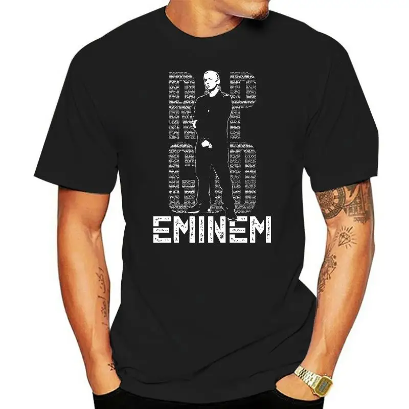 Rapgod of Hip Hop Eminem Rapper Fan Handmade T-Shirt Round Neck Best Selling Male Natural Cotton T Shirt TOP TEE Plus Size