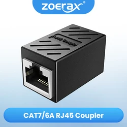 ZoeRax 2PCS RJ45 Coupler Ethernet Extender 1000Mbps, Cat6A Cat6 Cat5e Ethernet Cable Extender Ethernet Adapter LAN Connector