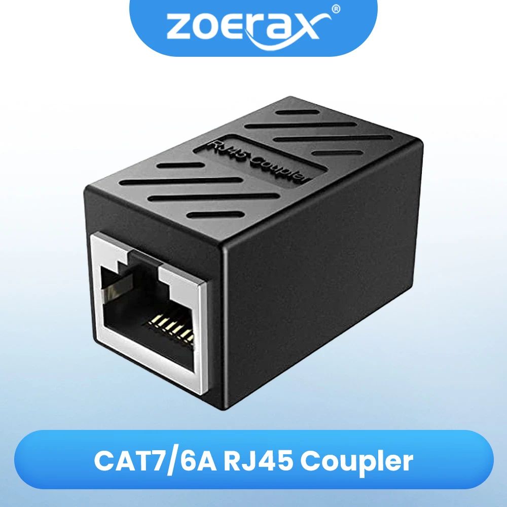 ZoeRax 2PCS RJ45 Coupler Ethernet Extender 1000Mbps, Cat6A Cat6 Cat5e Ethernet Cable Extender Ethernet Adapter LAN Connector