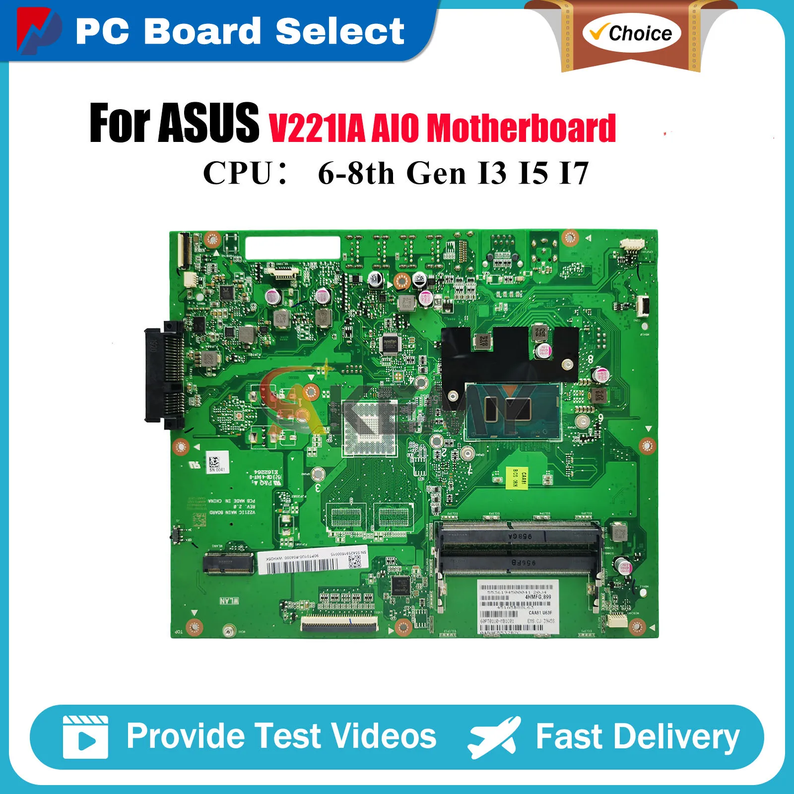 

V221IA Motherboard For ASUS Vivo AiO V221IA V221IC V221I V221ID Mainboard With I3 I5 I7 CPU 100% tests OK fast shipping stk
