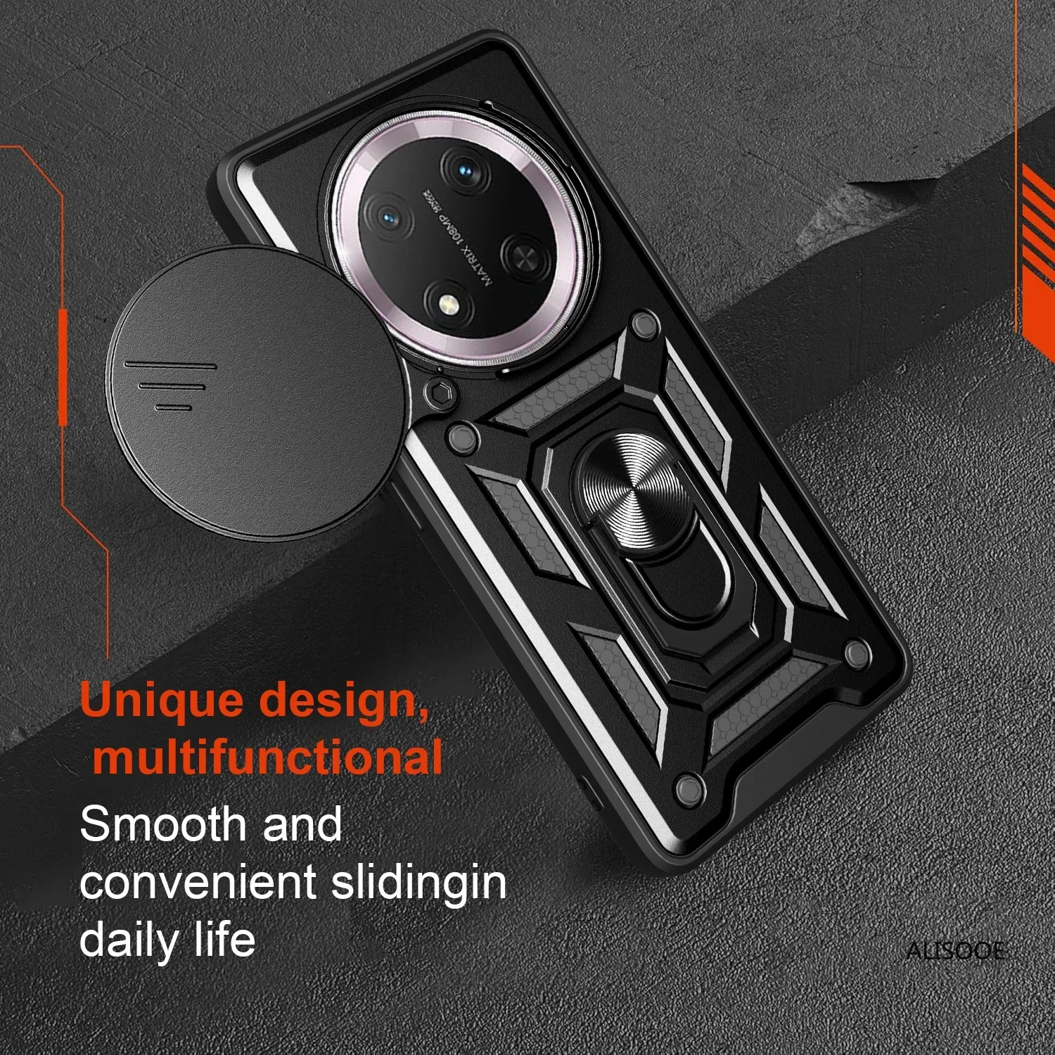 Armor Case for Honor Magic 7 Lite Magic7 Pro X9C 5G Cover Slide Camera Lens Protection with Ring Stand Coque Fundas Capa