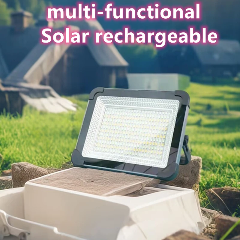 خيمة تخييم خارجية معلقة ضوء خارجي محمول مقاوم للماء شحن بالطاقة الشمسية سعة كبيرة مع فتيل LED 2400 مللي أمبير في حالات الطوارئ