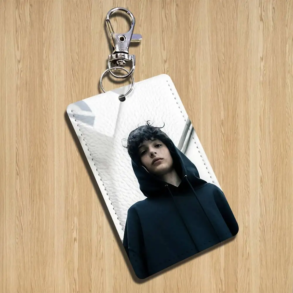 During childhood Finn Wolfhard Keychain Holder Suitable For Subway Bank Bus Card Case Badge Holder Wallet Card Textured pattern