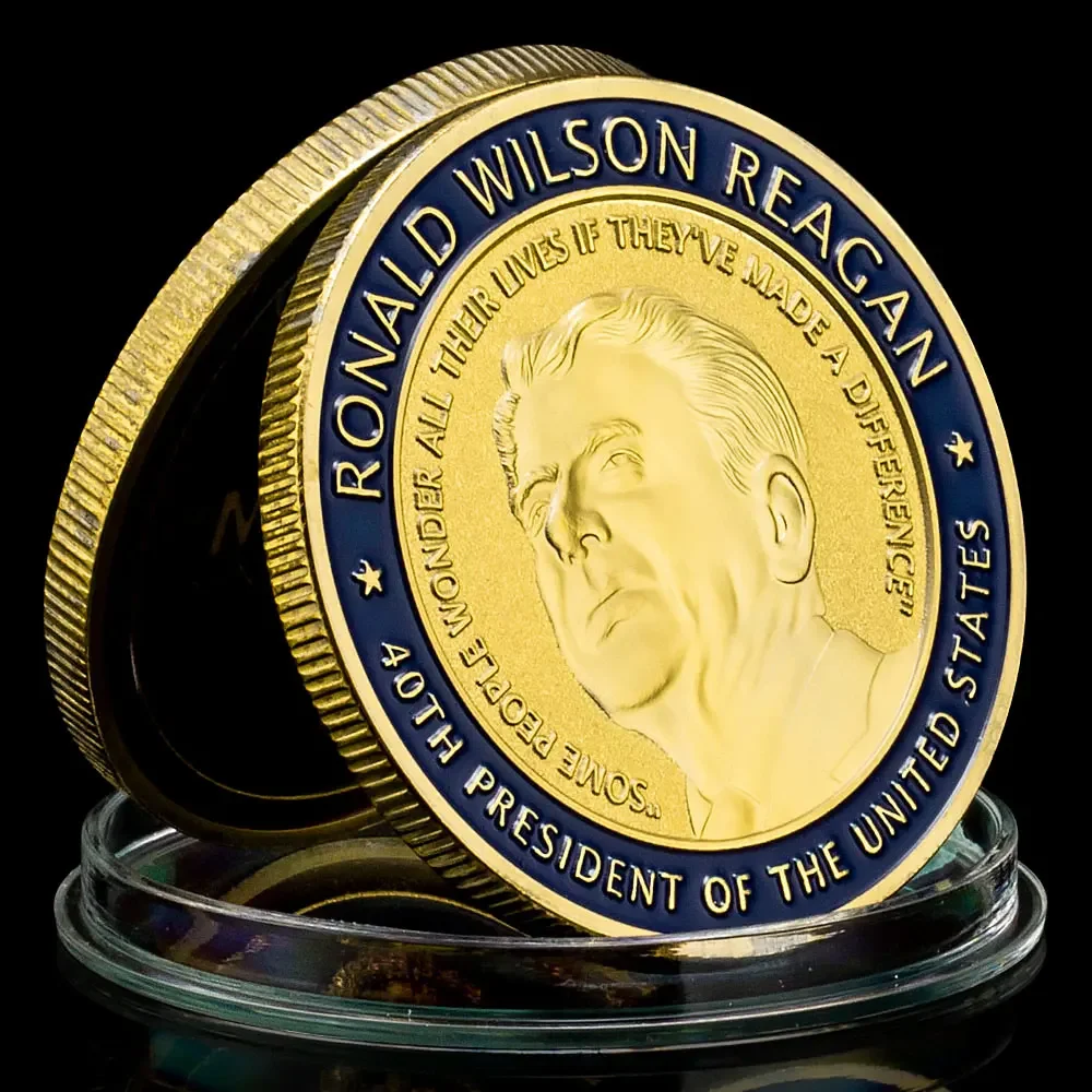 33rd and 44th President of United States Ronald Wilson Reagan (1911-2004) Souvenir Coin Silver Gold Plated Commemorative Coin