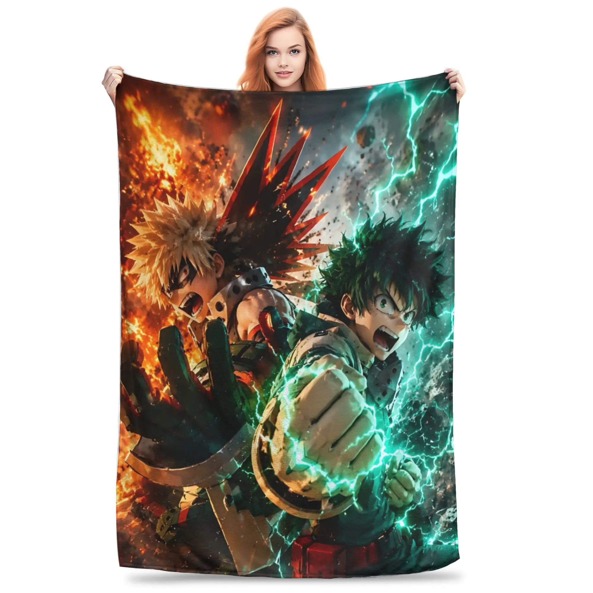 1PC Izuku Midoriya  Winter Blankets for Adults Bedding Home Interior Sofa Knee