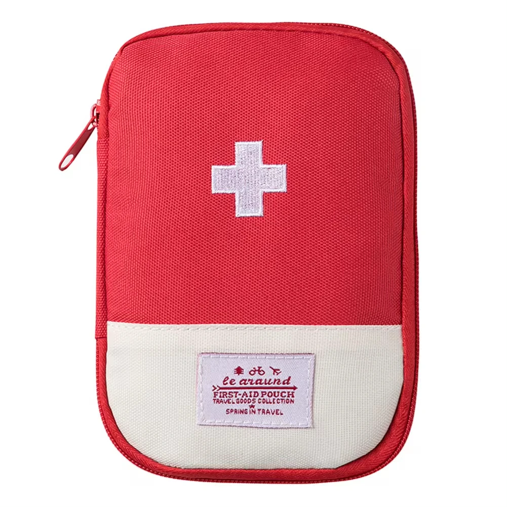 Mini bolsa de primeros auxilios vacía, bolsa pequeña de almacenamiento de medicina de emergencia, Kit de primeros auxilios para acampar al aire