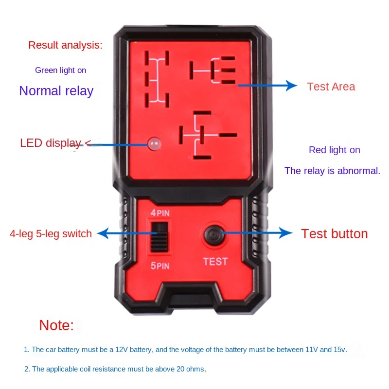 Car Accessories Car Battery Checker Universal 12V LED Indicator Light Car Relay Tester Automotive Electronic Relay Tester