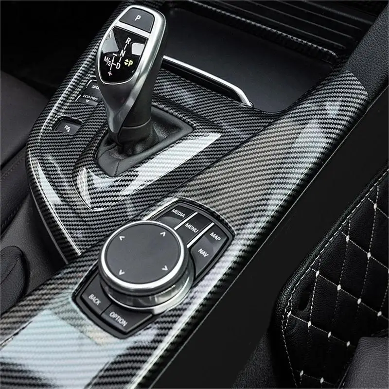 For BMW 3/4 Series F30 F34 F36 Car Styling Carbon Fiber Center Console Gear Shift panel decorative strip Cover Trim Accessories