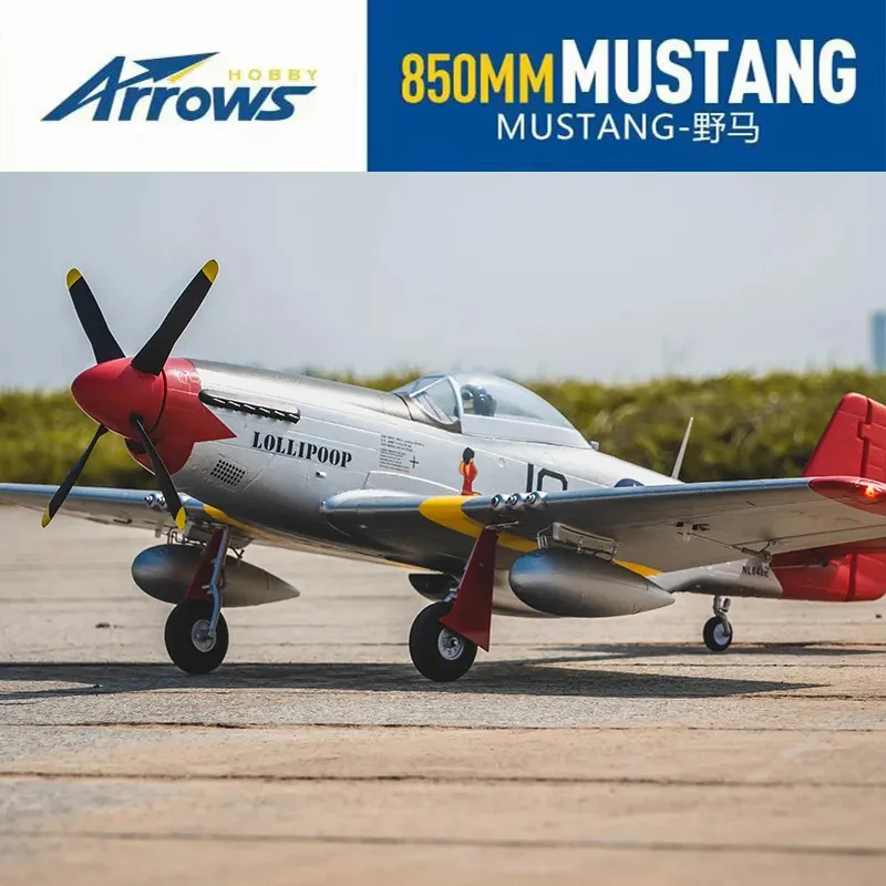 Arrows 850mm P-51D Mustang Fixed-Wing Remote Entry-Level Aircraft ModeControl With Vector Flight Stabilization System PNP /RTF
