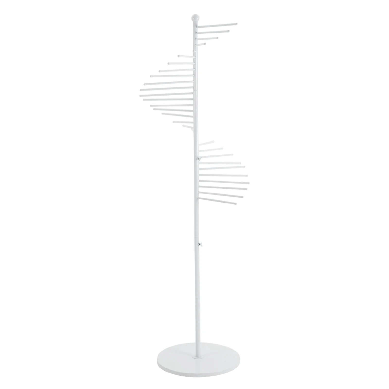 

Retail Display Rack, Retail Shelf Scarf Display Rack, Retail Counter Display Rack, Sturdy White Iron Construction, Powder Coated Anti-Corrosion, Rounded Edges, Stable Crossbar Base, Non-Slip Feet, Fashion Store Accessories Clothing Scarf Stand