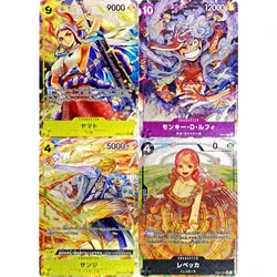 Diy 4Pcs/set OPCG One Piece Luffy Nami Yamato Sanji Textured Flash Card Classic Game Anime Collection Cards Gift Toys