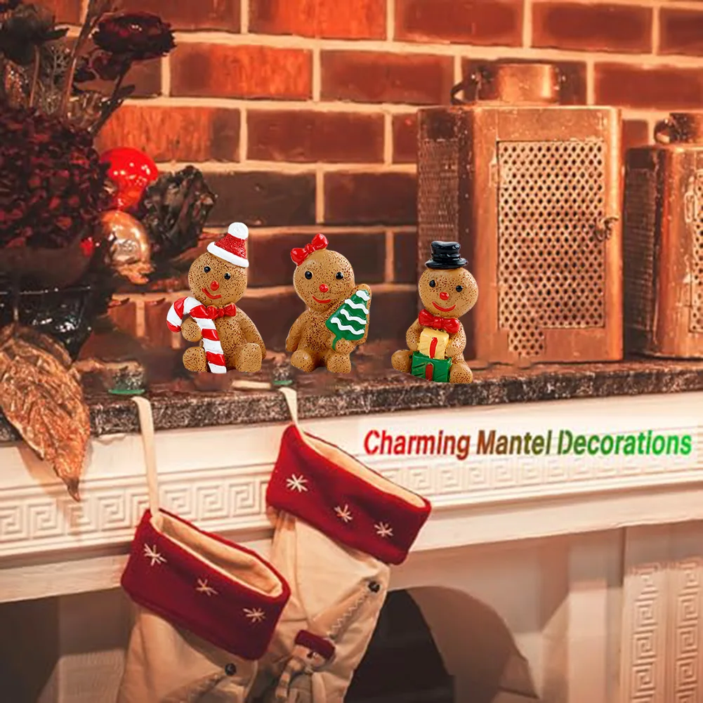 

6 Pcs Adorable Man Resin Ornaments Set For Festive Decor & Gifts Christmas Crafts Supplies Christmas Decorations