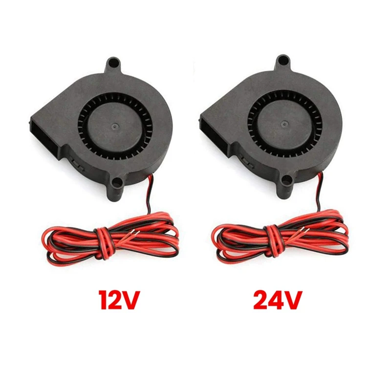 Air Blower Turbo Fan Ultra-Quiet Small DC Cooling Fan 5015 DIY 3D Printer Assembly Kit For Reprap E10 E12 DC 24V Fans