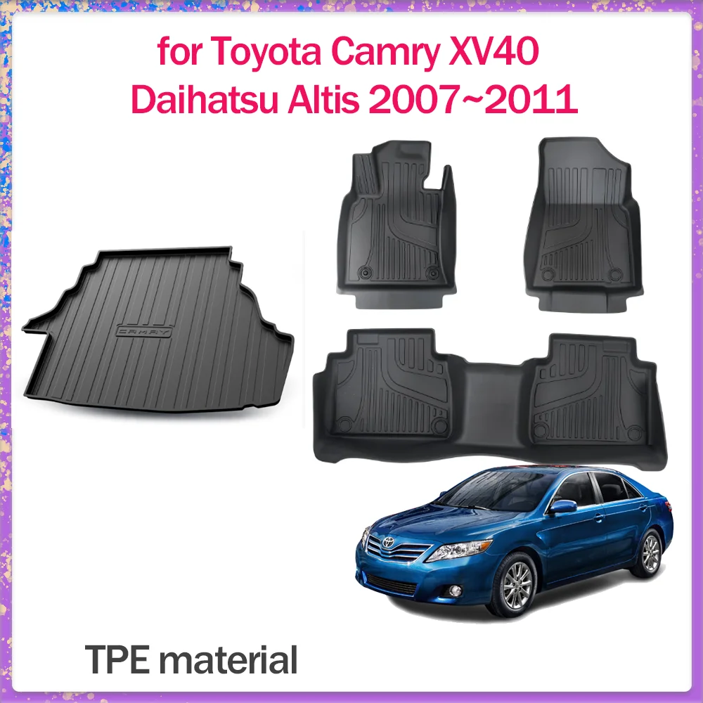 

Car Floor Mat for Toyota Camry XV40 Daihatsu Altis 2007~2011 Foot Interior Liner Waterproof Trunk Seats Carpet Pad Accessories
