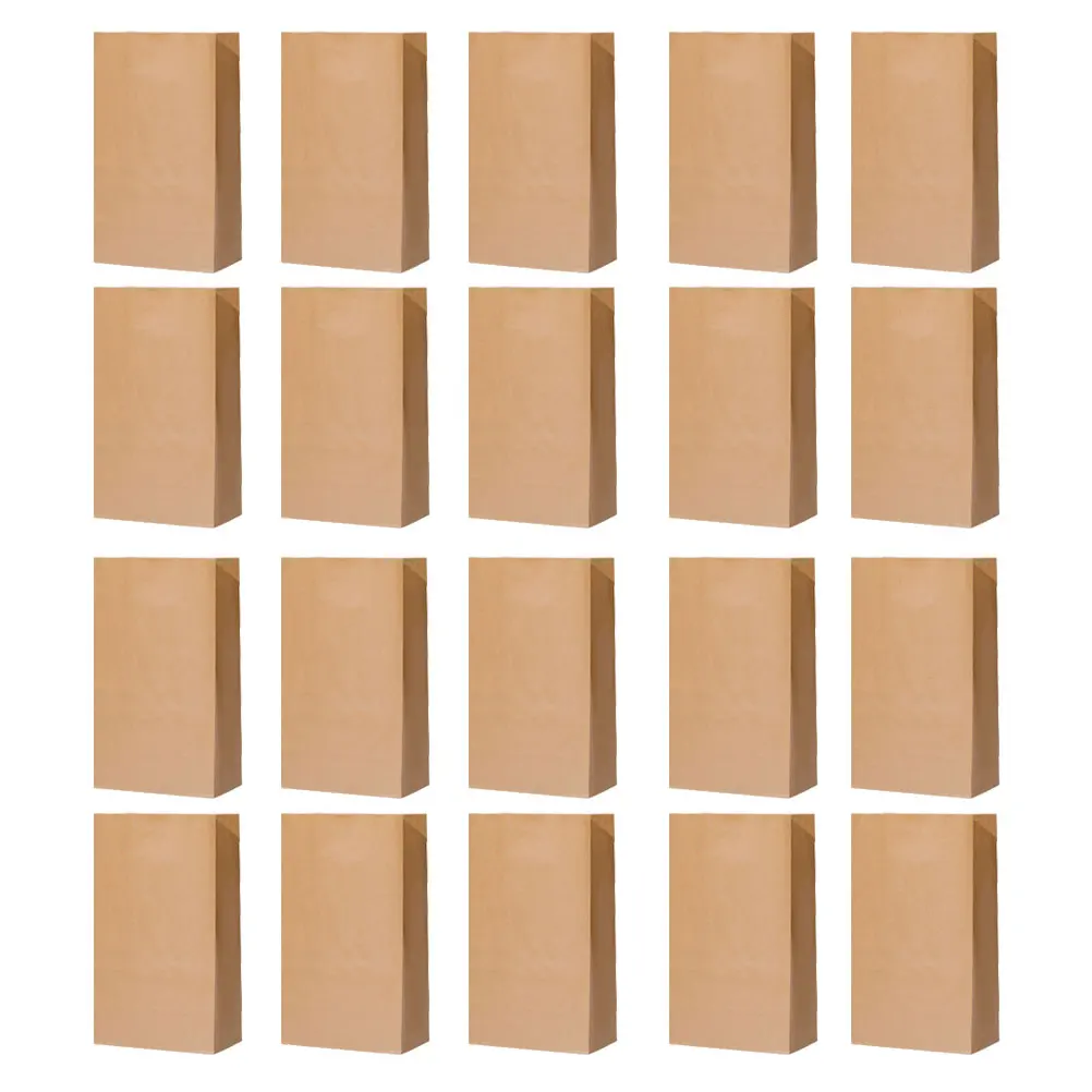 

20 Pcs Bread Packaging Bags Kraft Paper Oilproof Waterproof Thickened Sturdy Snacks Packing Bakery Use Storage