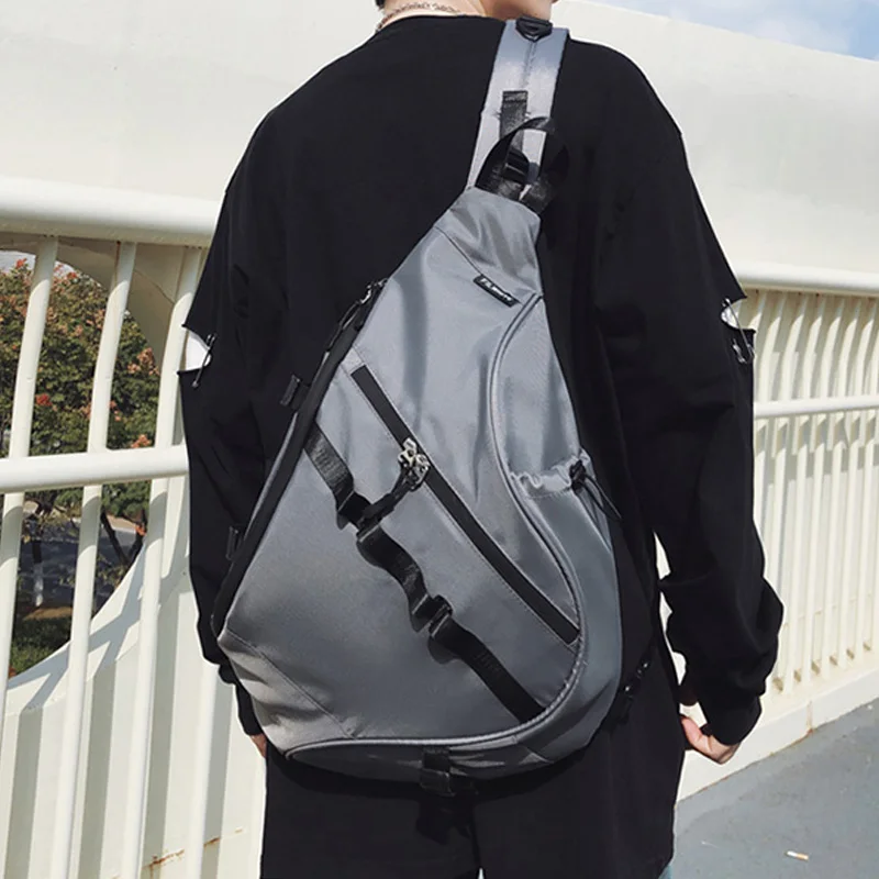 Large Capacity Men's Chest Pack Casual Hip Hop Travel Unisex Crossbody Bag High Quality Nylon Storage Shoulder Bag school bag