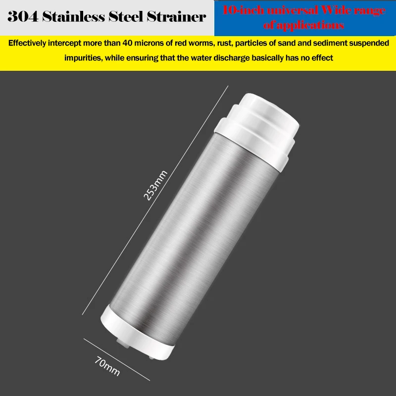 10 인치 304 스테인레스 스틸 메쉬 한외 여과막 카트리지 세척 가능 워터 필터 교체 역삼 투