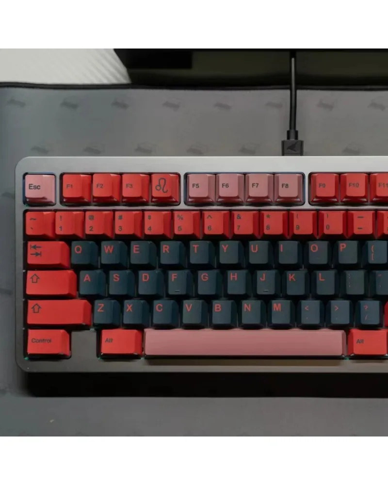 Two tone red and black durable pbt keycaps set high quality for gaming mechanical keyboards