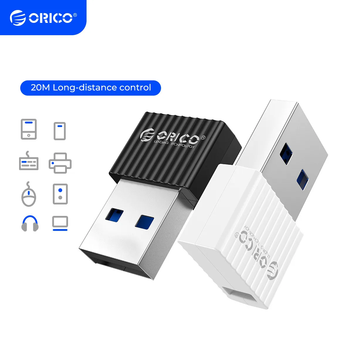 ORICO USB Bluetooth 5.0 Dongle Adapter Mini Wireless Mouse Music Audio Receiver Transmitter for PC Speaker Mouse Laptop