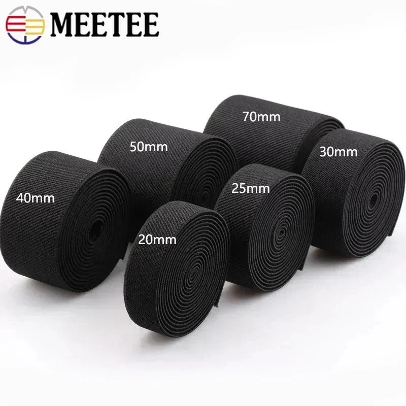 5Meters 10-50mm Sewing Elastic Bands Underwear Pants Waist Rubber Band Stretch Strap Webbing Belt Tapes DIY Garment Accessories