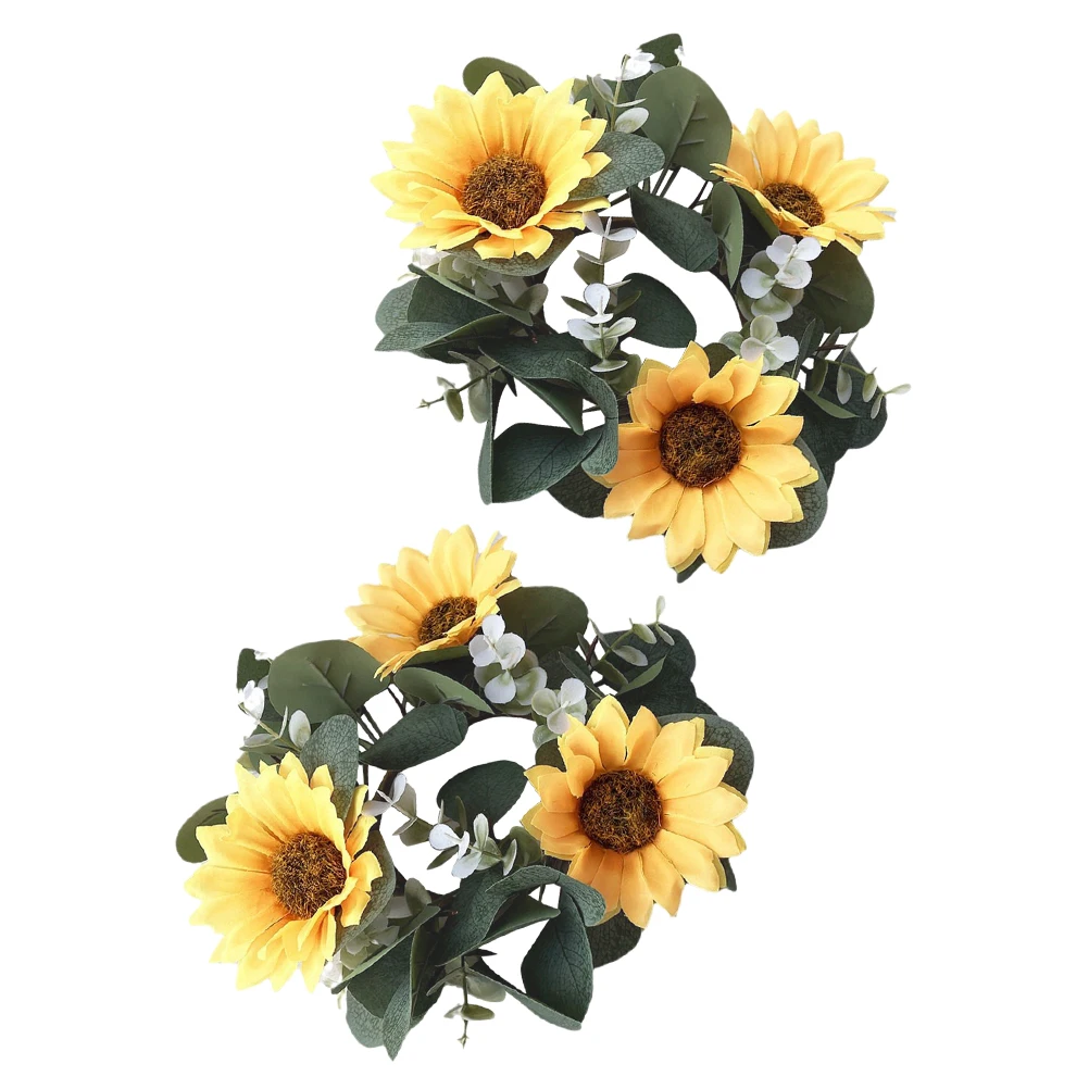 

2 Pcs Eucalyptus Artificial Summer Wreath Leaves Wreath Spring Summer Garland Cloth Rustic Farmhouse Greenery Decor
