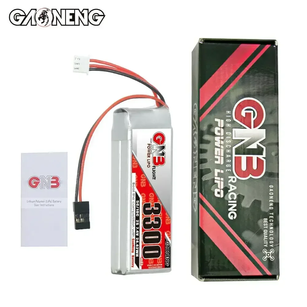 Batteria GAONENG 7.4V 2S 3300mAh 5C Lipo con spina JR per trasmettitori Airtronics/Sanwa MT-4 M11X M12 Exzes-X Aquila-6 SD-10G