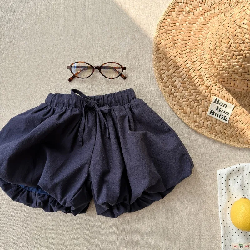 Neue Sommer-Shorts für Mädchen im koreanischen Stil, einfarbig, für Kleinkinder, schicke Kürbis-Shorts, stilvolle, lässige Urlaubs-Outdoor-Shorts – Detail 6