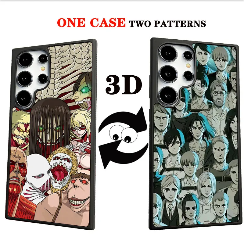 3D Change Anime Attacks On T-Titan Eren Jaeger Phone Case for Samsung Galaxy S22 S23 S24 Ultra Plus S24Ultra 9 giant Armor Cover