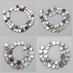 8/11/12/15mm Heart Shape Grey Mother of Pearl Shells Bead Natural Shell Loose Spacer Beads For Jewelry Making DIY Accessories
