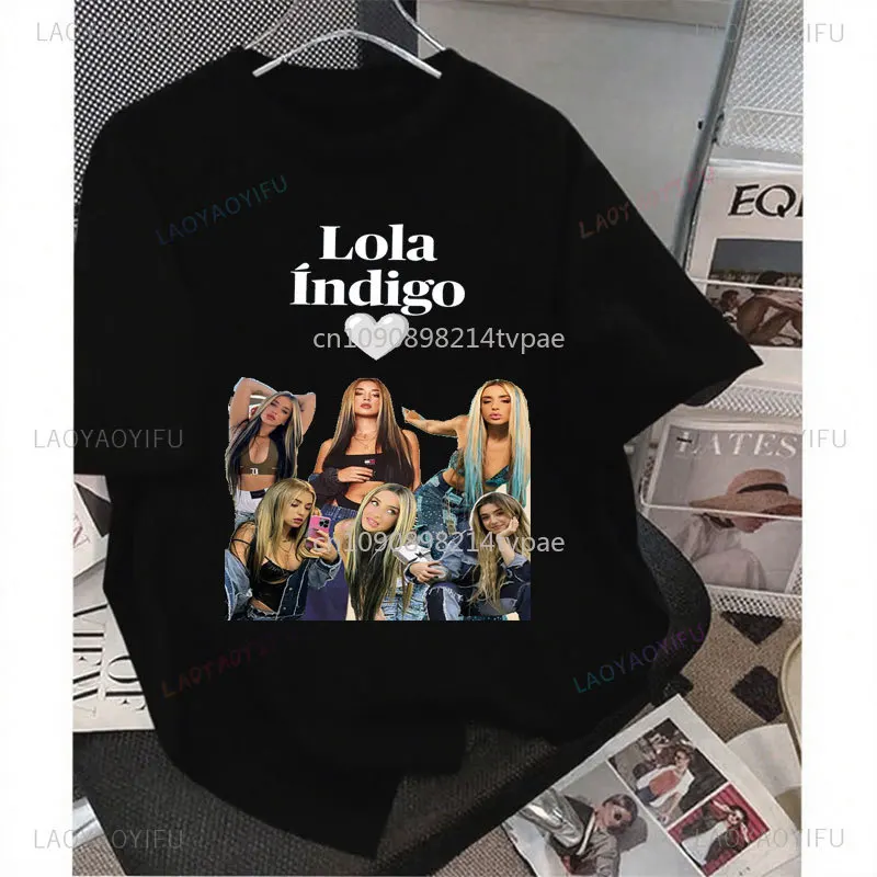 2025 لولا النيلي Camiseta جولة ميرش القطن س الرقبة روح الدعابة تي شيرت اسبانيا المغني شعبية قميص رائجة البيع القمم امرأة Y2k الملابس #6