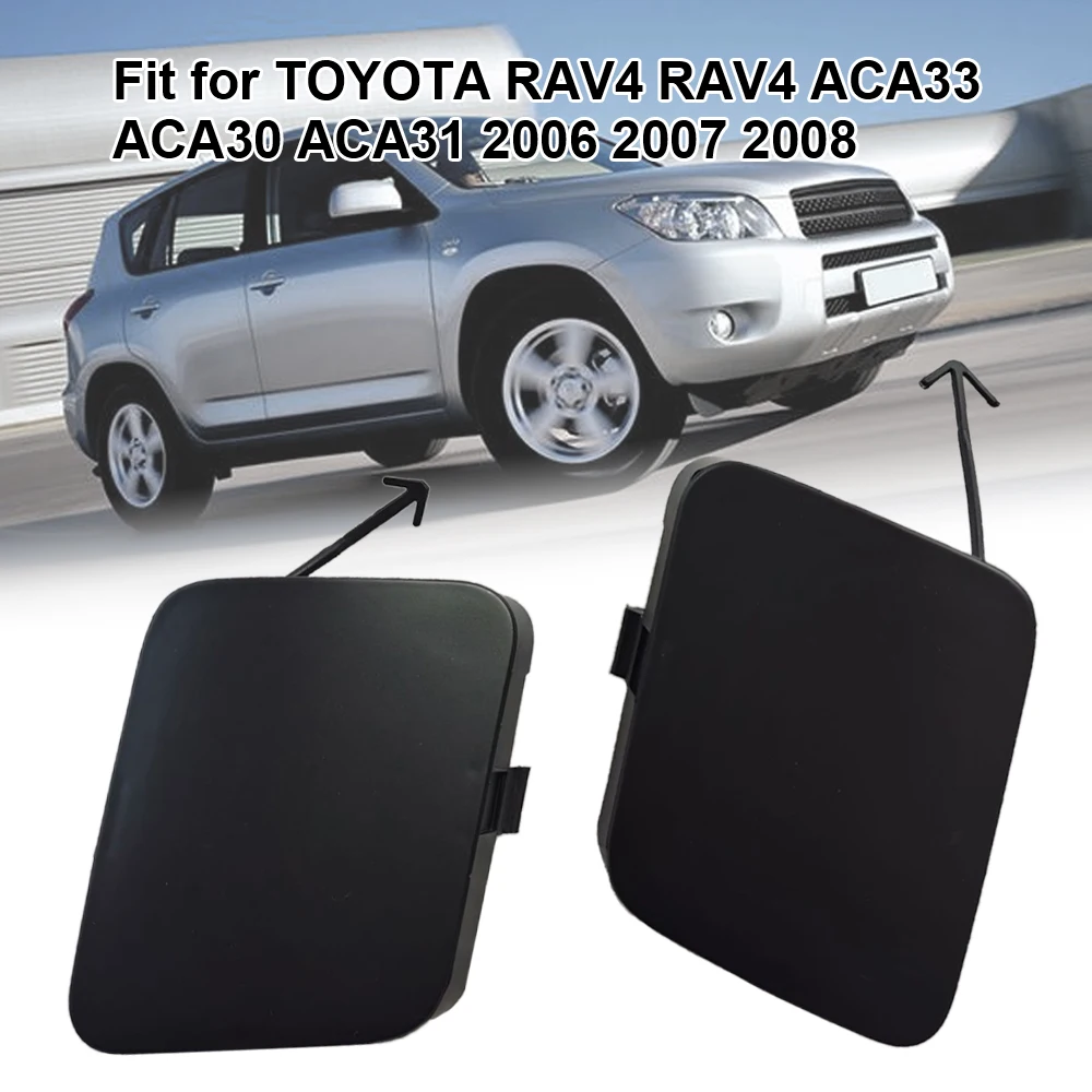 2Pcs Left Right Front Bumper Tow Hook Cover Cap Plastic For Toyota RAV4 XA30 2006 2007 2008 53285-42930 53286-42931