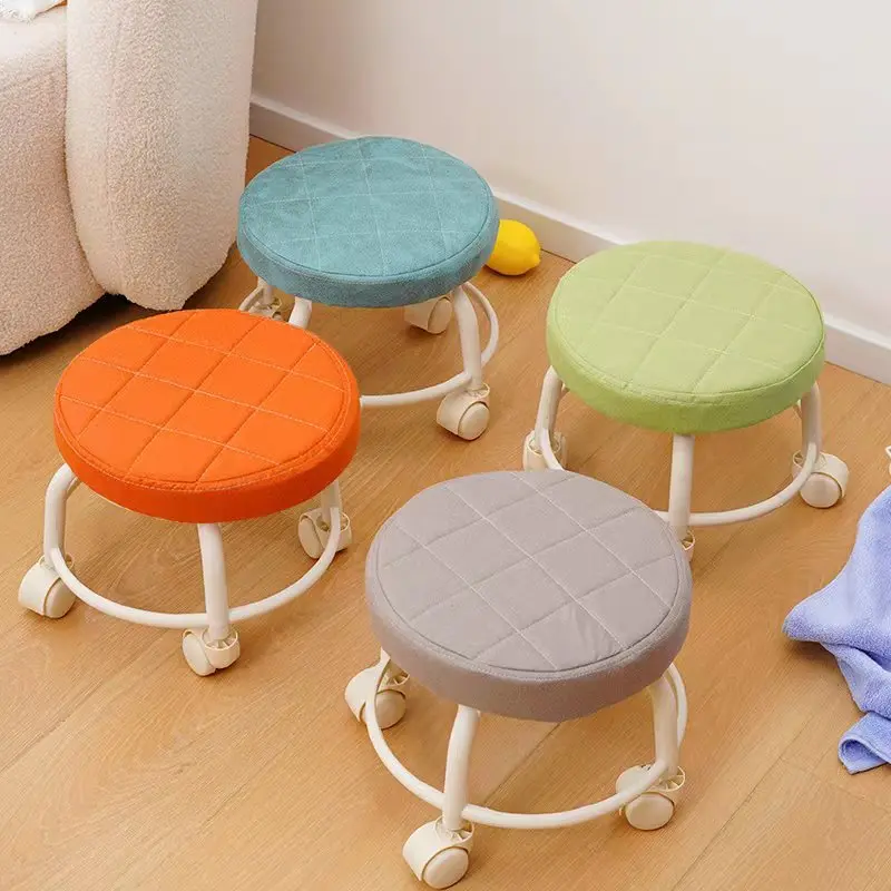 Heavy Capacity Rolling Ottoman Rotating Low Stool with Universal Wheels for Home Grout Construction Pedicure Walking with Kids