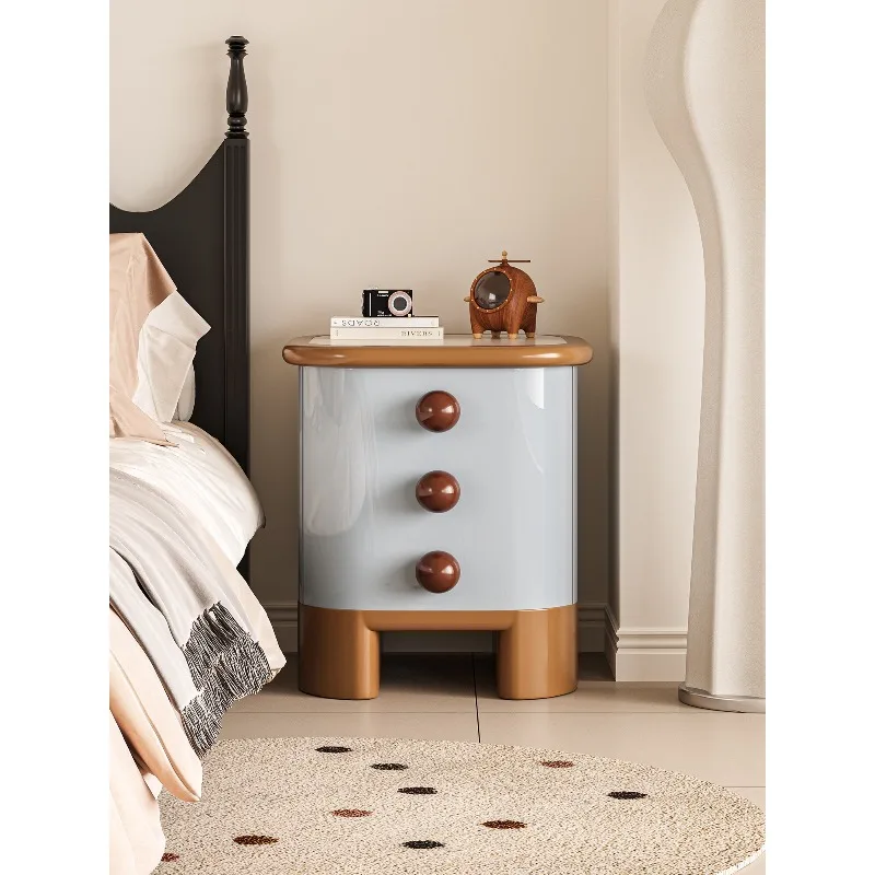 Ball bedside table Bedroom cream wind color matching Bedside table Simple household locker