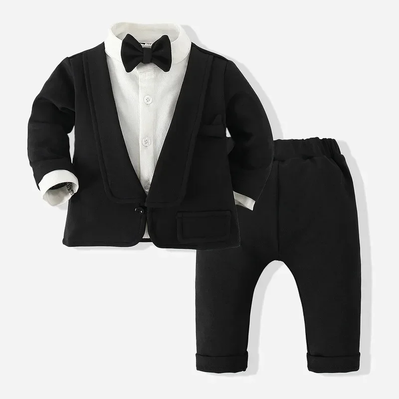 Children Clothing Gentlemen Dress Boys Long Sleeved Suit Two-piece Set Kids Clothes for Boys Baby Boy Clothes Sets for Children