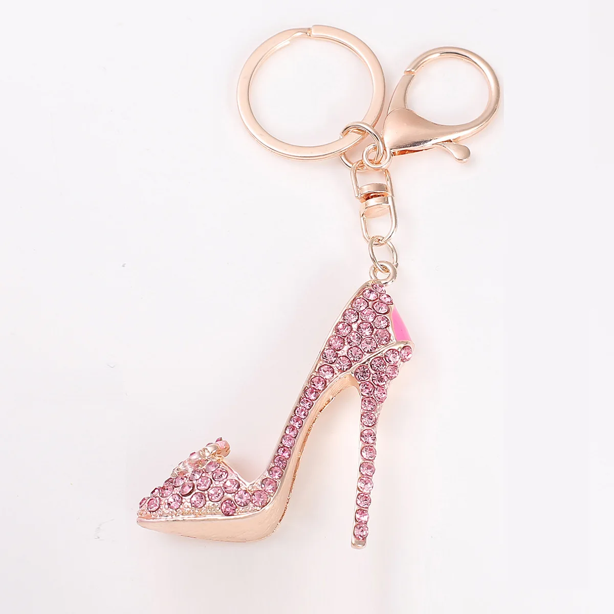 JOFull-Clé à Talons Hauts en Strass pour Femme, Pendentif de Sac Créatif, Grand Clip, Porte-clés en Alliage, Accessoires de Décoration de Sac