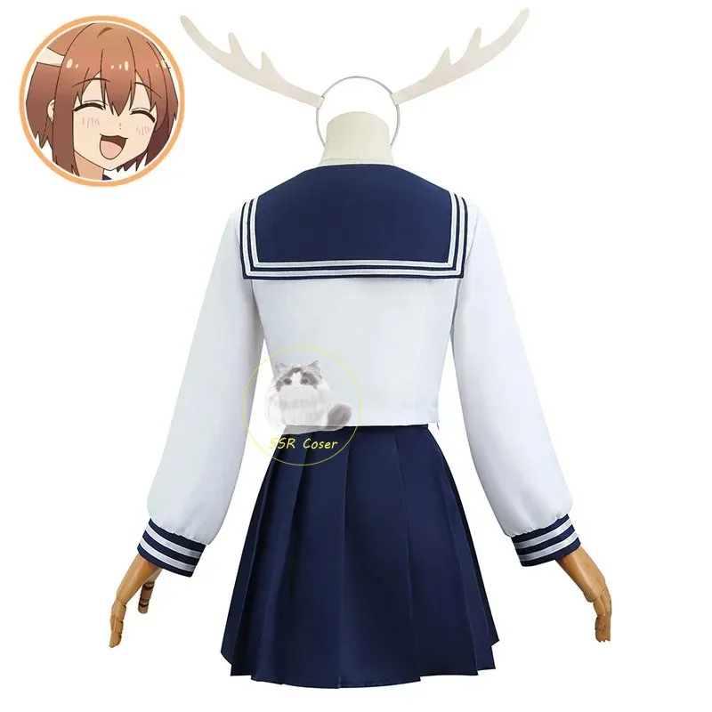 Noko Shikanoko Toriko Koshi disfraz de Cosplay Anime mi amigo ciervo Nokotan JK falda de marinero diadema medias fiesta de Halloween chica